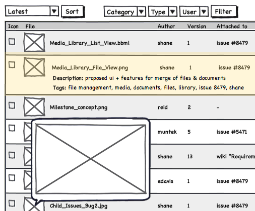 Wireframe of the proposed UI